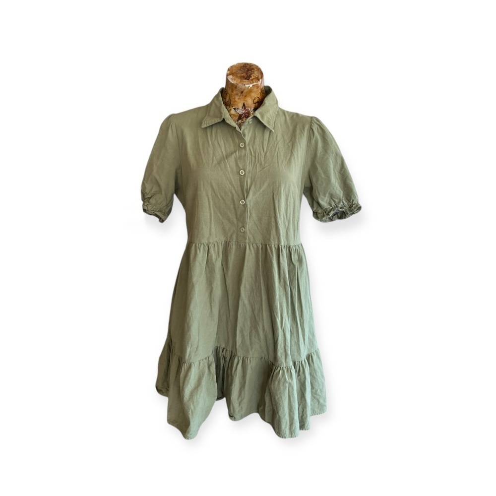 Roylamp dress green large short sleeve